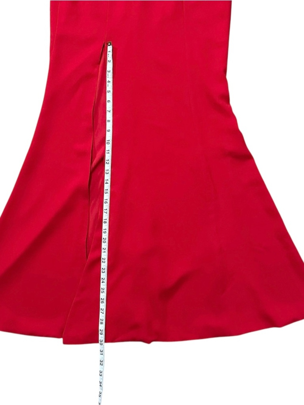 Dress the Population Iris Slit Crepe Gown Floor Length Red Size Medium - Picture 12 of 15